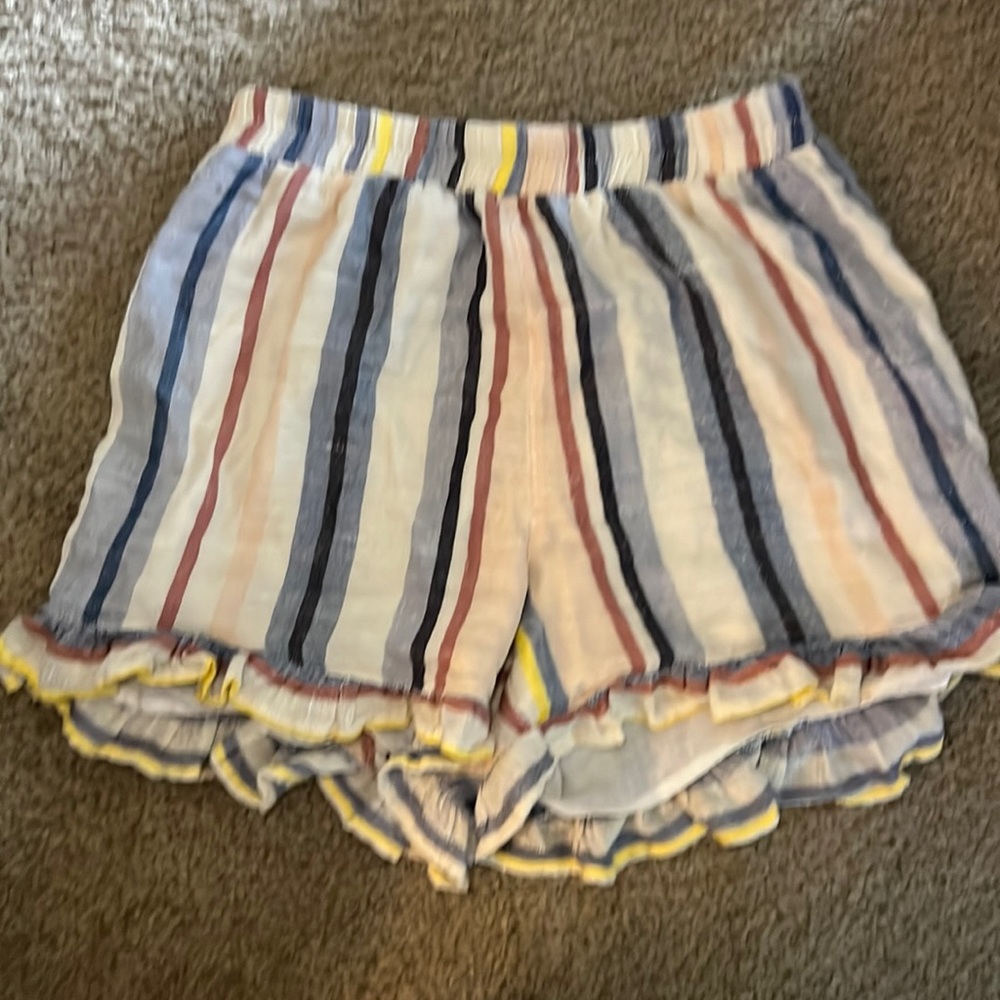 Harper Striped Linen Shorts- Size M